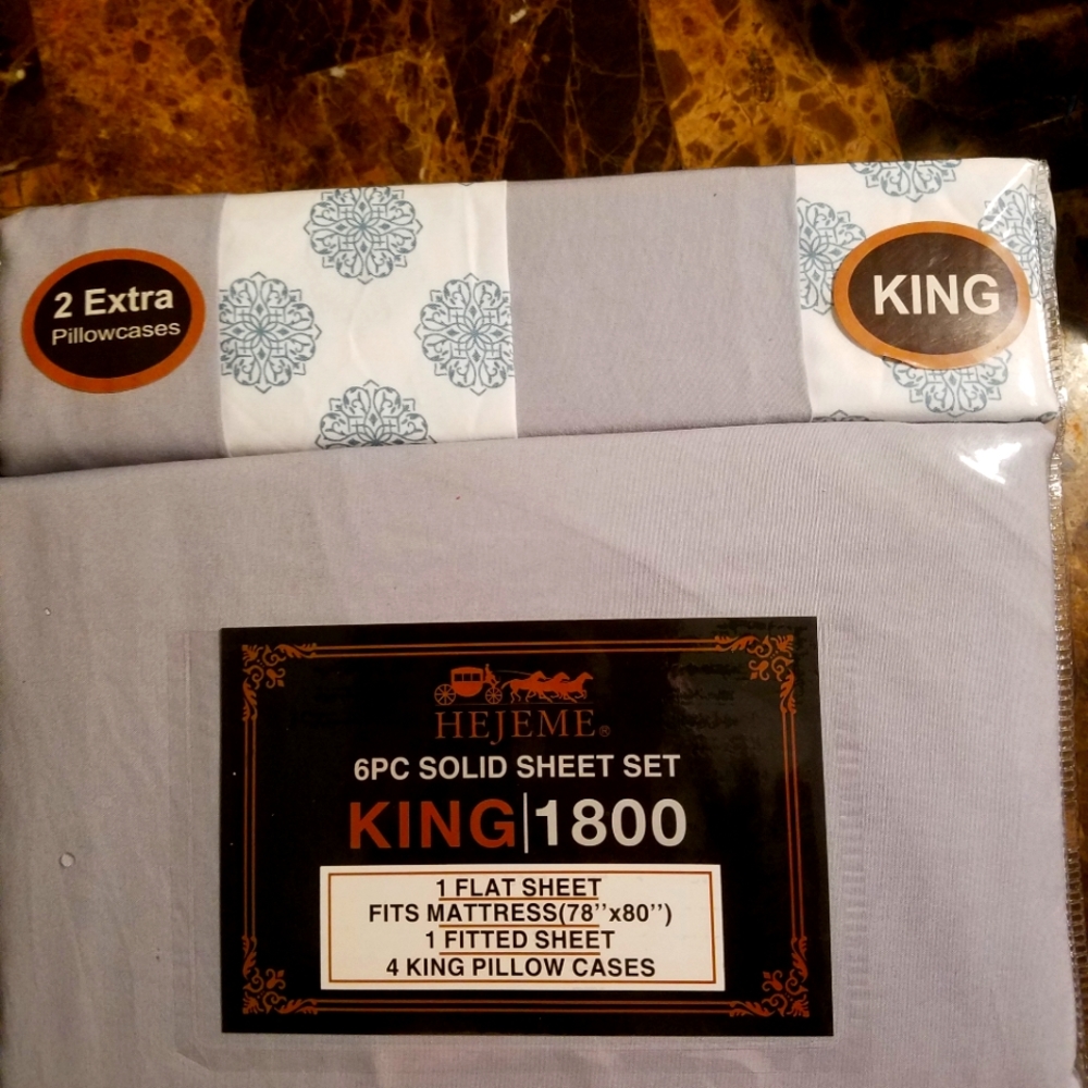 HEJEME 6 PC SOLID SHEET KING/1800